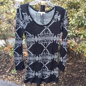 Say What? Pretty Black-White Long Sweater